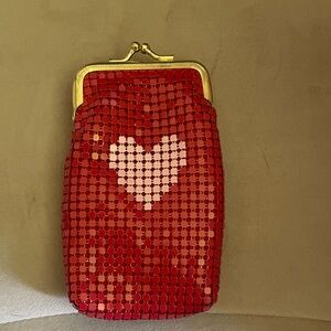 Vintage red mesh cigarette clutch / coin purse